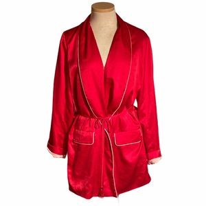 Victoria's Secret Silk Red Robe NWT Size L